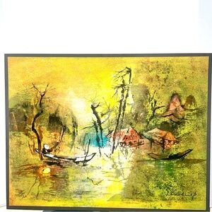 Artist Lebadang Signed Ltd Ed  Lithograph  Landscape of Vietnam Num. 125/260